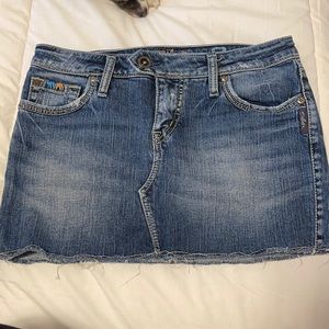 Iconic silver denim Y2K mini skirt